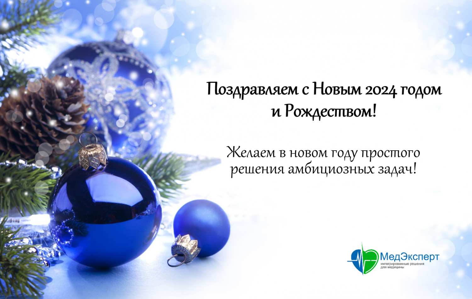 Компания «МедЭксперт» поздравляет С Новым 2024 годом и Рождеством!